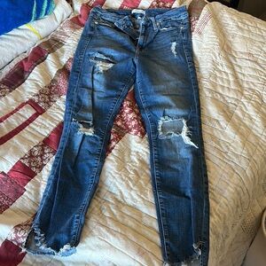 Good American good waist skinny Blue Distressed Denim